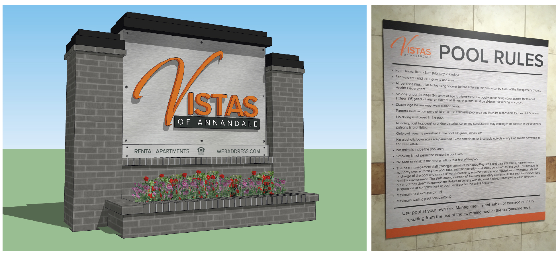 Ross Management Services outside signage rendering