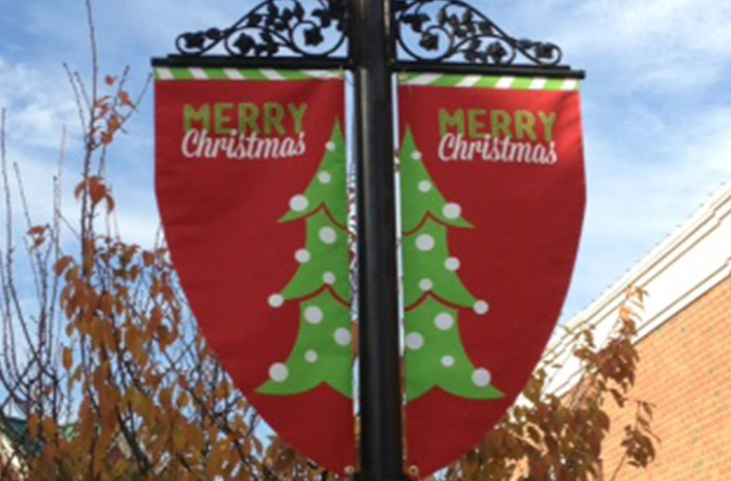 Festive Two-Sided Vinyl Pole Banners