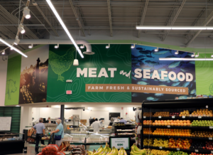 meat and seafood wall sign