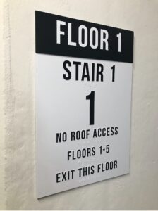 Camden Parking garage interior signage