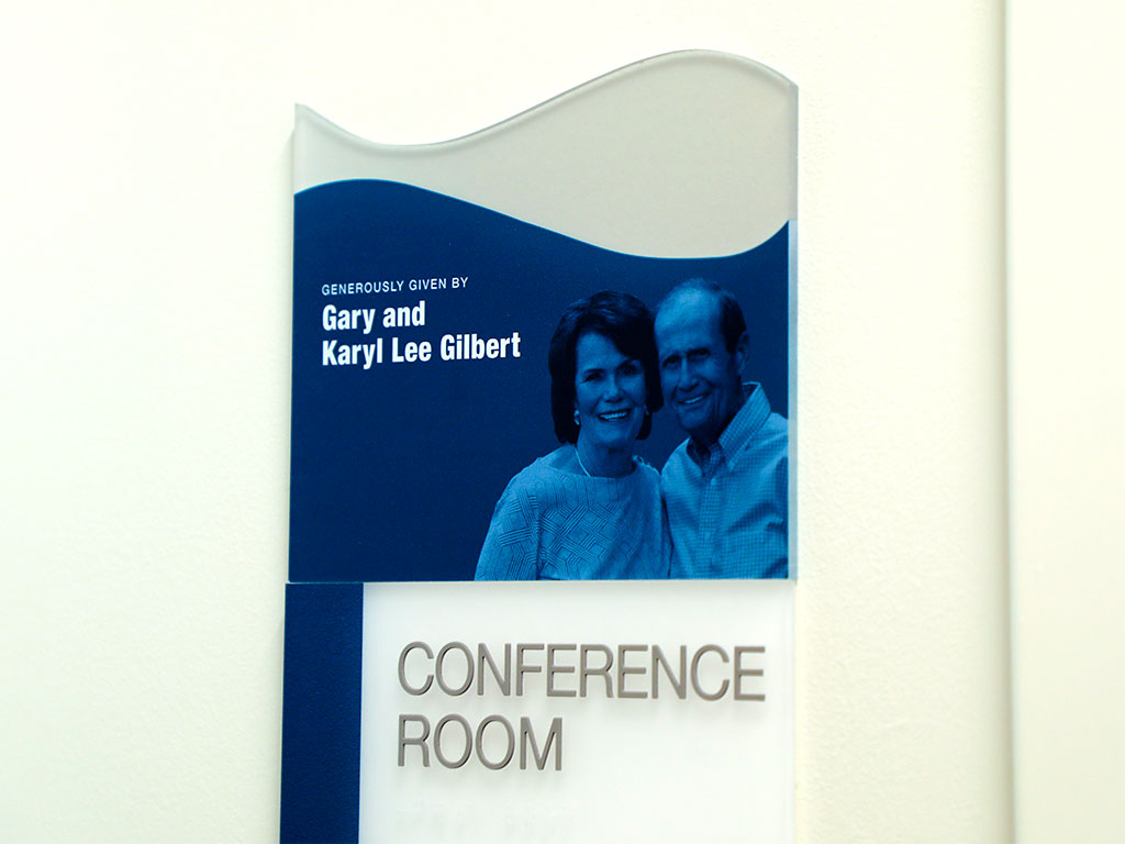 Gary and KAryl Lee Gilbert acrylic donor plaque