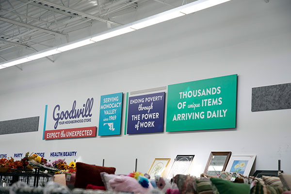 signs at goodwill retail store