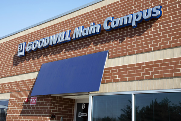 goodwill main campus exterior signage logo