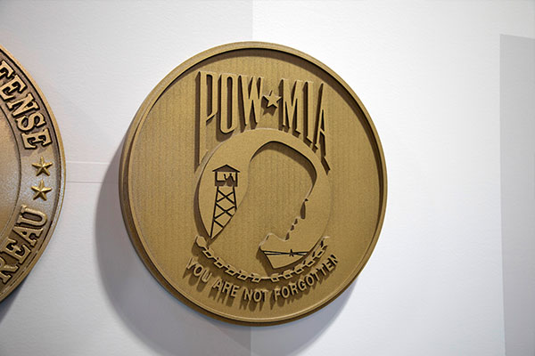 pow mia challenge coin signage