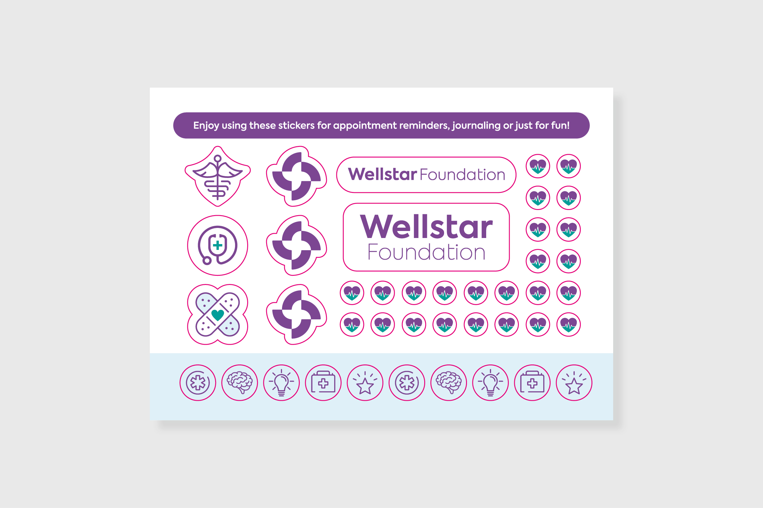 donor welcome package sticker sheet