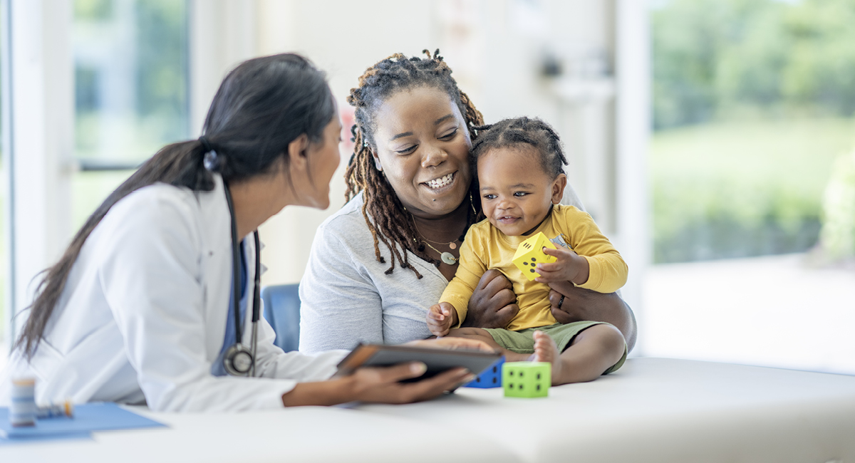 mom with baby at doctor appointment