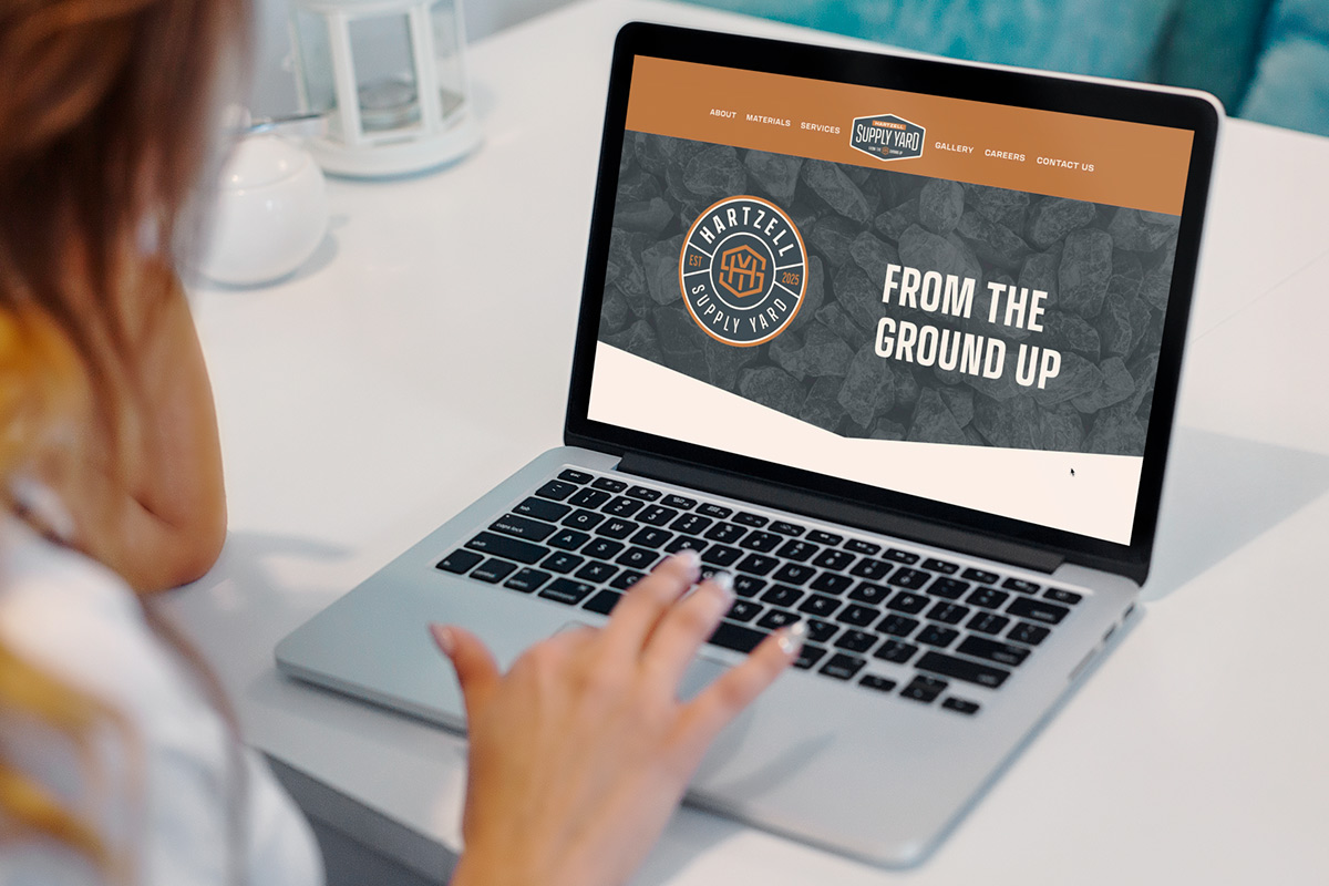 Hartzell Supply Yard website on a Laptop