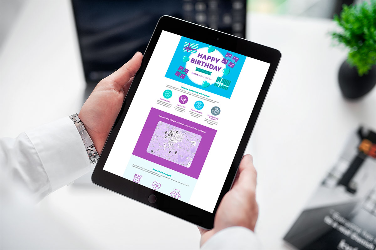 Wellstar emailers on a tablet